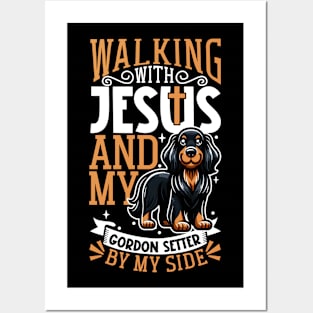 Jesus and dog - Gordon Setter Posters and Art